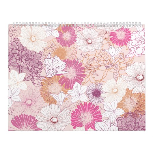 Naadloze Floral Kalender (Hoes)