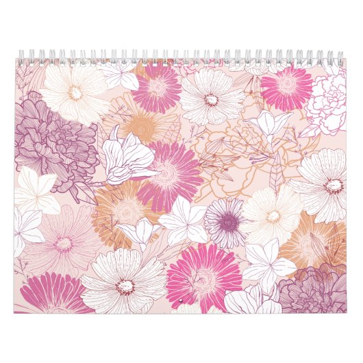 Naadloze Floral Kalender (Hoes)