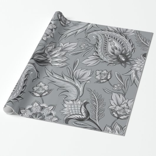 Naadloze Floral Paisley Papers-04 Cadeaupapier (Uitgerold)