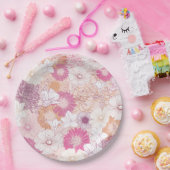 Naadloze Floral Papieren Bordje (Feest)