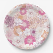 Naadloze Floral Papieren Bordje (Voorkant)