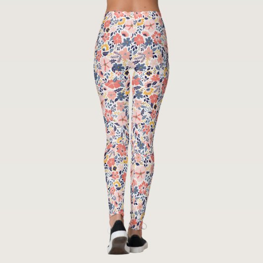 Naadloze Floral Pattern Beauty  Blossom Leggings (Achterkant)
