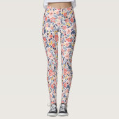 Naadloze Floral Pattern Beauty  Blossom Leggings (Voorkant)
