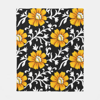 Naadloze Floral Pattern met Black Background, b Fleece Deken
