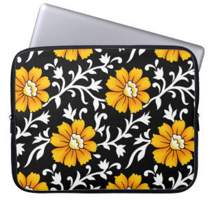 Naadloze Floral Pattern met Black Background, b Laptop Sleeve
