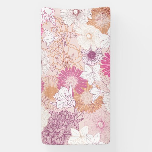 Naadloze Floral Spandoek (Verticaal)