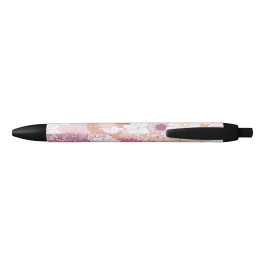 Naadloze Floral Zwarte Inkt Pen (Achterkant)