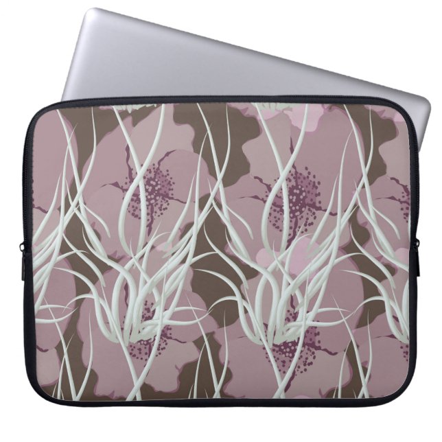 Naadloze florale achtergrond, naadloze patternart, laptop sleeve (Voorkant)