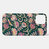 Naadloze florale achtergrond. Roze bloemen en blad Case-Mate iPhone Case (Achterkant (horizontaal))