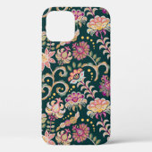 Naadloze florale achtergrond. Roze bloemen en blad Case-Mate iPhone Case (Achterkant)