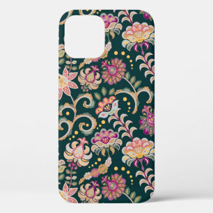 Naadloze florale achtergrond. Roze bloemen en blad Case-Mate iPhone Case