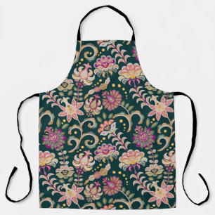 Naadloze florale achtergrond. Roze bloemen en blad Schort