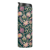 Naadloze florale achtergrond. Roze bloemen en blad Thermosbeker (Geroteerd rechts)