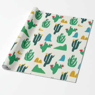 Naadloze florale natuurlijke abstracte cactus patr cadeaupapier