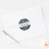 Naadloze florale papieren patroon Dank u Stickers (Envelop)