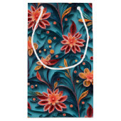 Naadloze florale papieren patroon Gift Bag Klein Cadeauzakje (Achterkant)