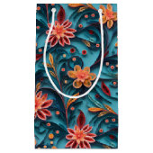 Naadloze florale papieren patroon Gift Bag Klein Cadeauzakje (Voorkant)