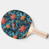 Naadloze florale papieren patroon Ping Pong Paddle Tafeltennisbatje (Zijkant)