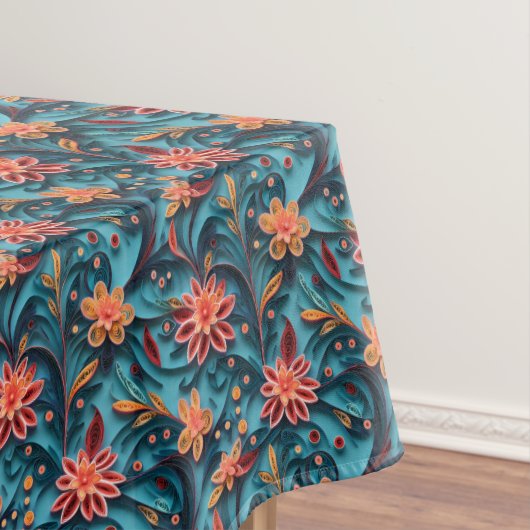 Naadloze florale papieren patroon Tablecloth Tafelkleed (Voorbeeld)