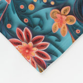 Naadloze florale papieren patroon Vleekzak Fleece Deken (Hoek)