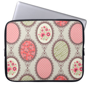 Naadloze florale  patronen van Patchwork. Vintage Laptop Sleeve
