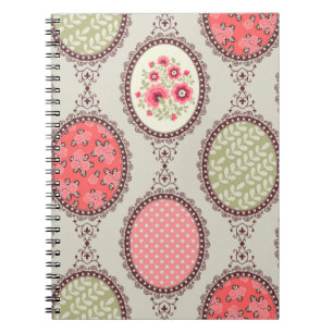Naadloze florale patronen van Patchwork. Vintage Notitieboek