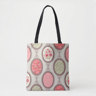 Naadloze florale  patronen van Patchwork. Vintage Tote Bag