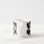 Naadloze florale tropische bladeren ficus ornament espresso kop (Achterkant)