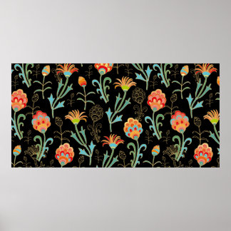 Naadloze flororientafdruk poster