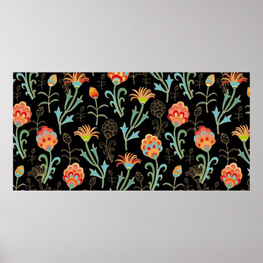 Naadloze flororientafdruk poster (Voorkant)