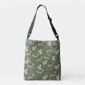 Naadloze fox Winter Branches en Leaves Pattern Crossbody Tas (Achterkant)