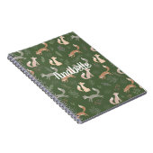 Naadloze fox Winter Branches en Leaves Pattern Notitieboek (Rechterzijde)