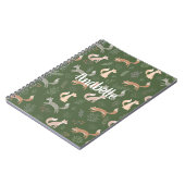 Naadloze fox Winter Branches en Leaves Pattern Notitieboek (Linkerzijde)