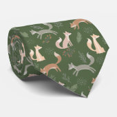 Naadloze fox Winter Branches en Leaves Pattern Stropdas (Opgerold)