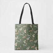 Naadloze fox Winter Branches en Leaves Pattern Tote Bag (Voorkant)