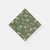 Naadloze Fox Winter Branches en Leaves Servet (Hoek)