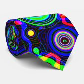 Naadloze Funky Abstracte Retro Neon Rings Stropdas (Opgerold)