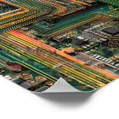 Naadloze Gebroken Tech: Gebogen Printplaten Poster (Hoek)