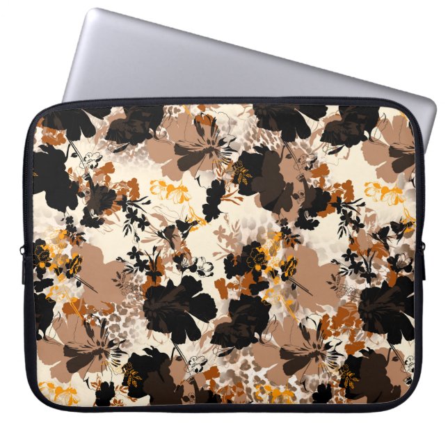 Naadloze geometrische bloemen patroon, florale afd laptop sleeve (Voorkant)
