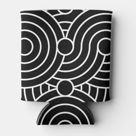 Naadloze geometrische cirkels blikjeskoeler (Voorkant)