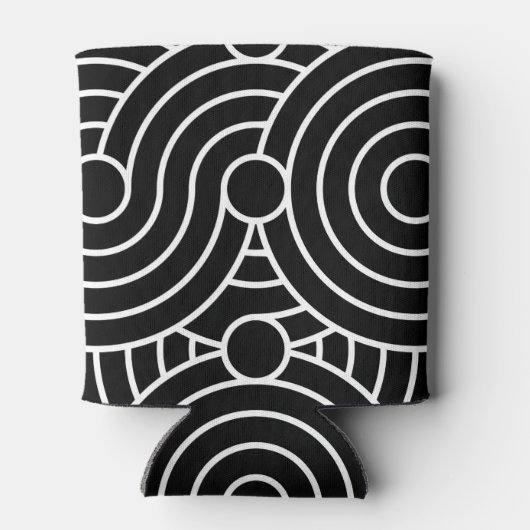 Naadloze geometrische cirkels blikjeskoeler (Achterkant)