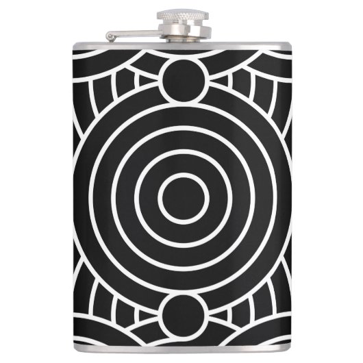 Naadloze geometrische cirkels heupfles (Voorkant)