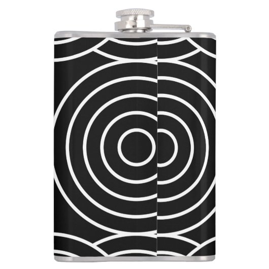 Naadloze geometrische cirkels heupfles (Achterkant)