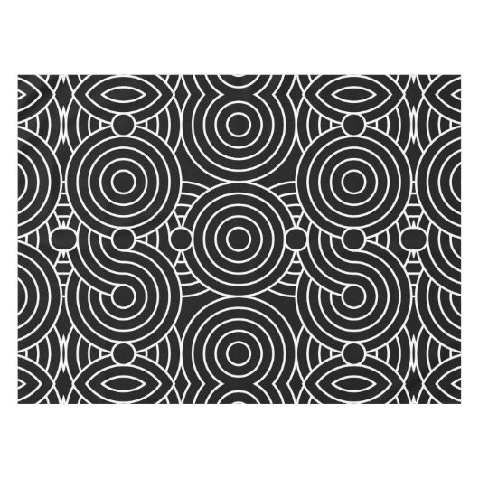 Naadloze geometrische cirkels tafelkleed (Voorkant (Horizontaal))