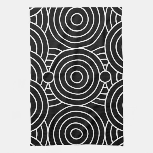 Naadloze geometrische cirkels theedoek (Verticaal)