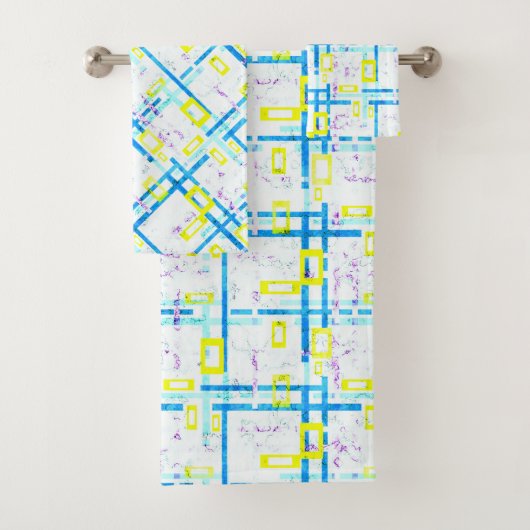 Naadloze geometrische heldere kleuren, rechthoekig bad handdoek (Insitu)