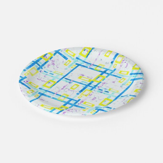 Naadloze geometrische heldere kleuren, rechthoekig papieren bordje (Gekanteld)