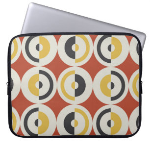 Naadloze geometrische kleurrijke cirkels patroon laptop sleeve