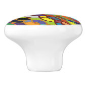 Naadloze geometrische multicolorketpatronen keramische knop (Zijkant)