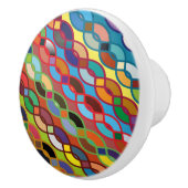 Naadloze geometrische multicolorketpatronen keramische knop (Rechts)